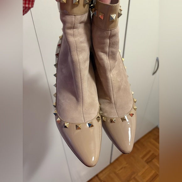 VALENTINO Garavani rockstud booties 38.5 preowned with box size 8.5 US - Picture 14 of 16
